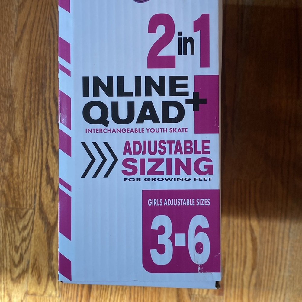 NIB 2 in 1 size 3-6 adjustable inline skates. - Picture 4 of 4